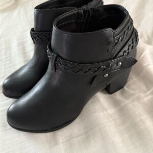 Black Leather Ankle Boots